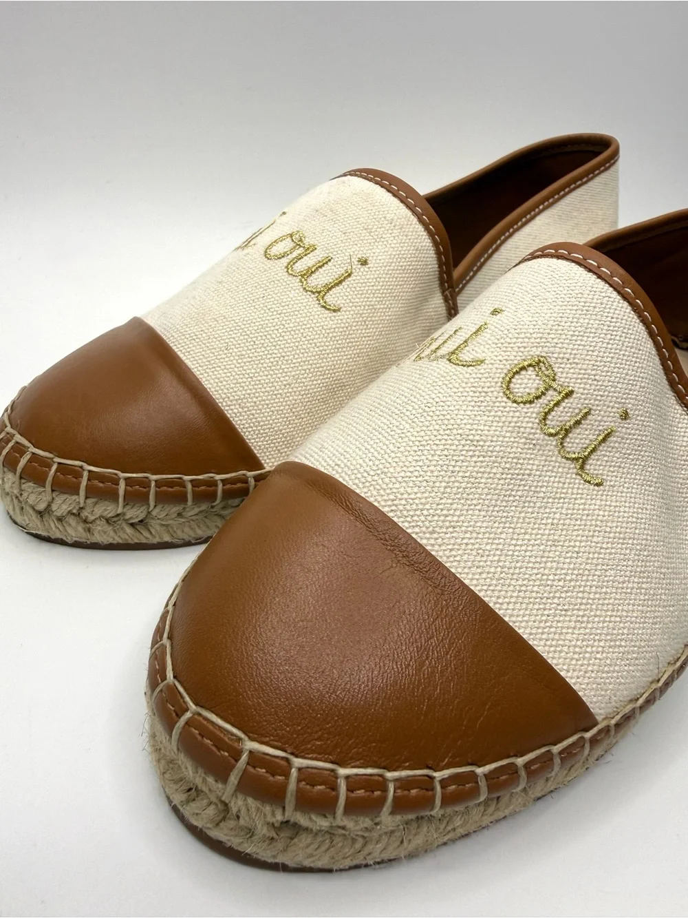 Cinq à Sept Jenna Oui Oui Embroidered Canvas Espadrille Shoes 41/11 US